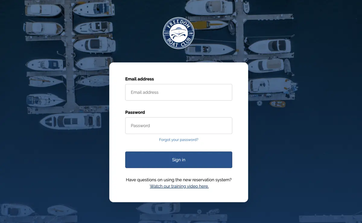 Freedom Boat Club Reservations System screenshot