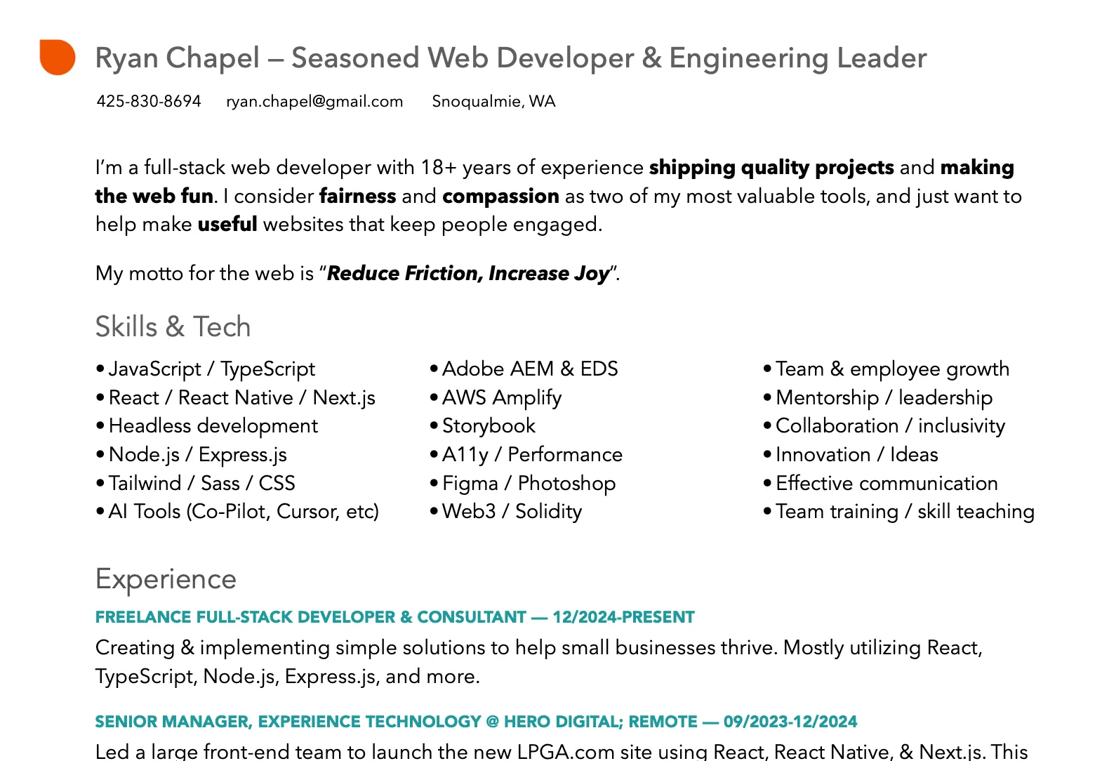 Resume Preview